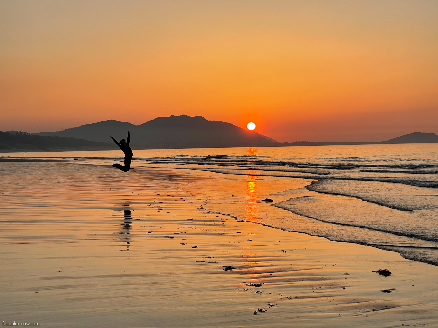 Itoshima Sunset beach, 糸島の夕陽とビーチ