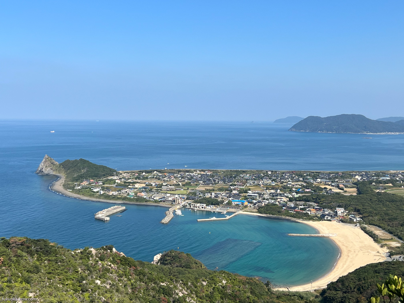  Keya beach from Mt. Tateishi, 立石山から見る芥屋の絶景（芥屋の大門から海水浴場）